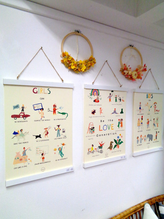 Affiche A3 Be the love generation — Garcon Milano , Lyon