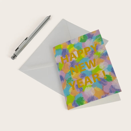 Carte Confettis "Happy new year"