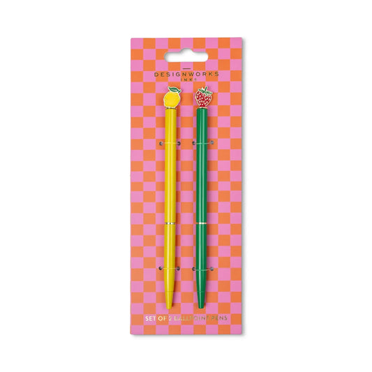 Lot de 2 stylos à bille - Fruit