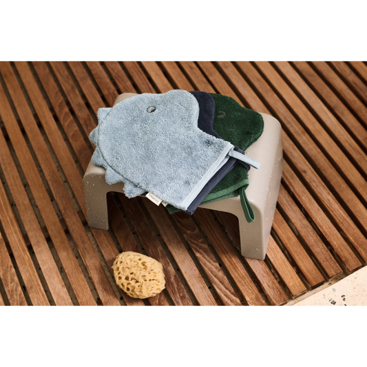 Gant de toilette - Dino vert