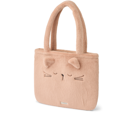 Cabas en peluche Lexi - Chat pale tuscany
