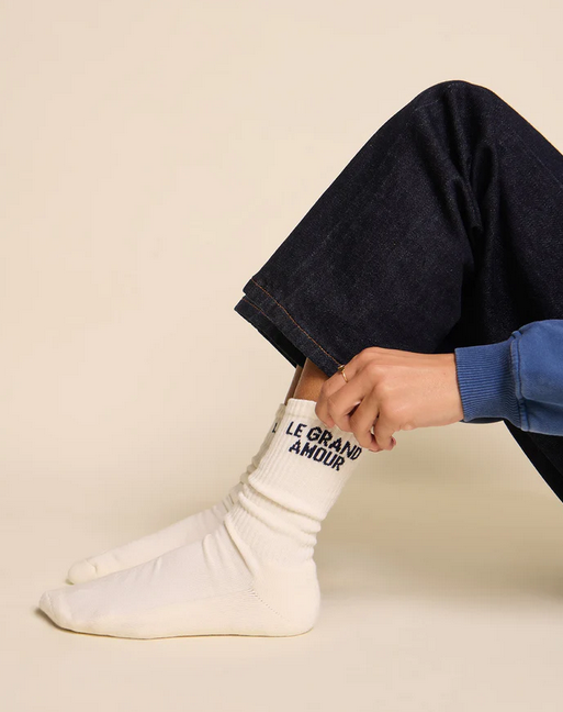 Chaussettes Le grand amour - Crème - Taille 36/41 — Émoi émoi , Lyon