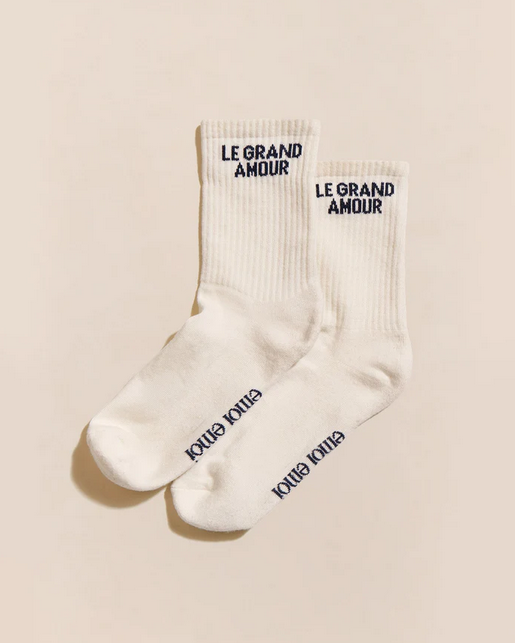 Chaussettes Le grand amour - Crème - Taille 36/41 — Émoi émoi , Lyon