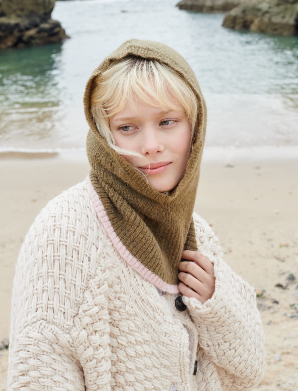 Cagoule Cozy - Kaki/baby pink — Maradji , Lyon