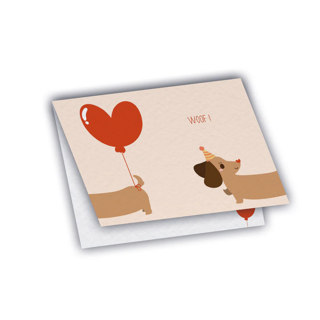 Carte de voeux - Chiens saucisse