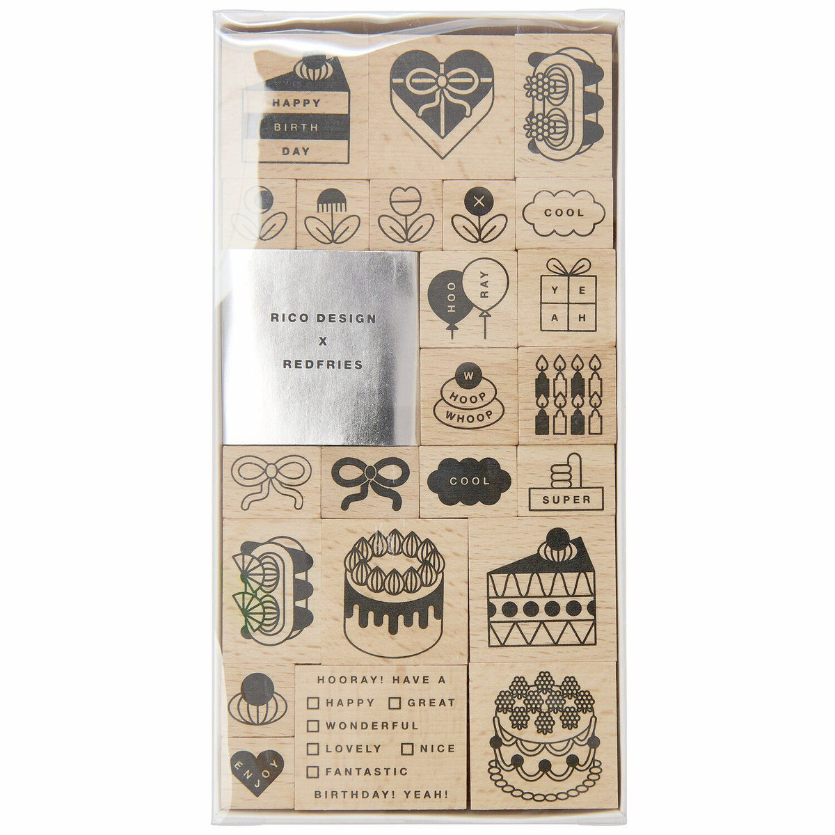 Kit de 23 tampons + encre Eye candy - Happy birthday