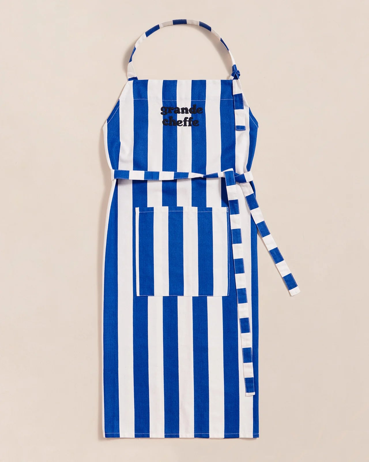 Tablier Grande cheffe à rayures - Bleu