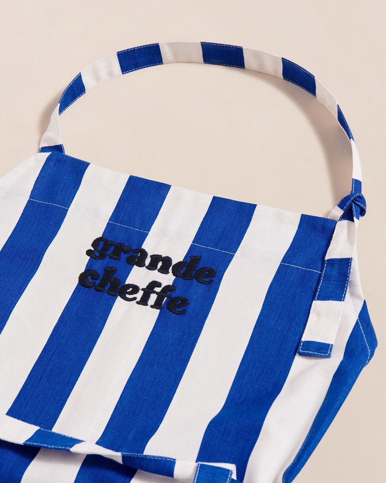 Tablier Grande cheffe à rayures - Bleu