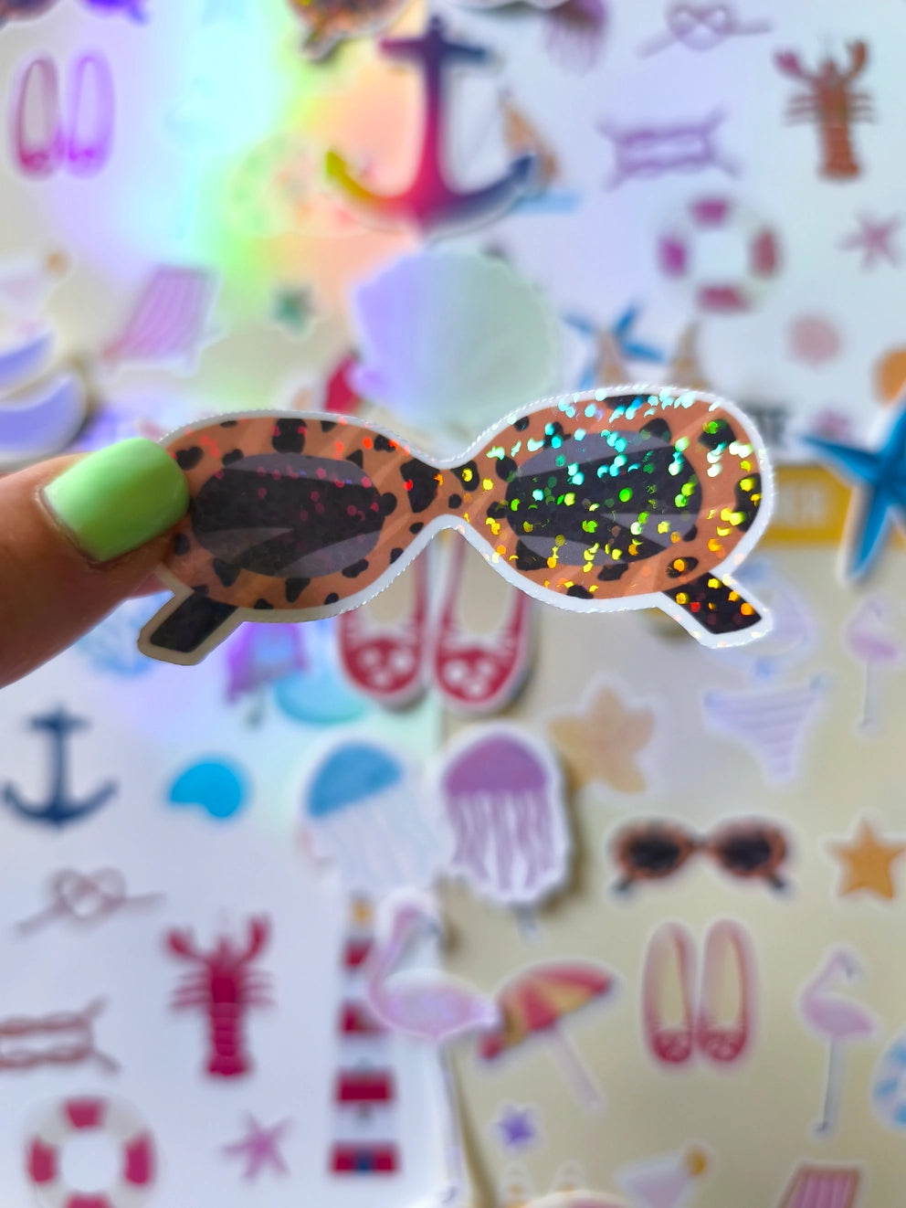 Sticker Lunettes léopard