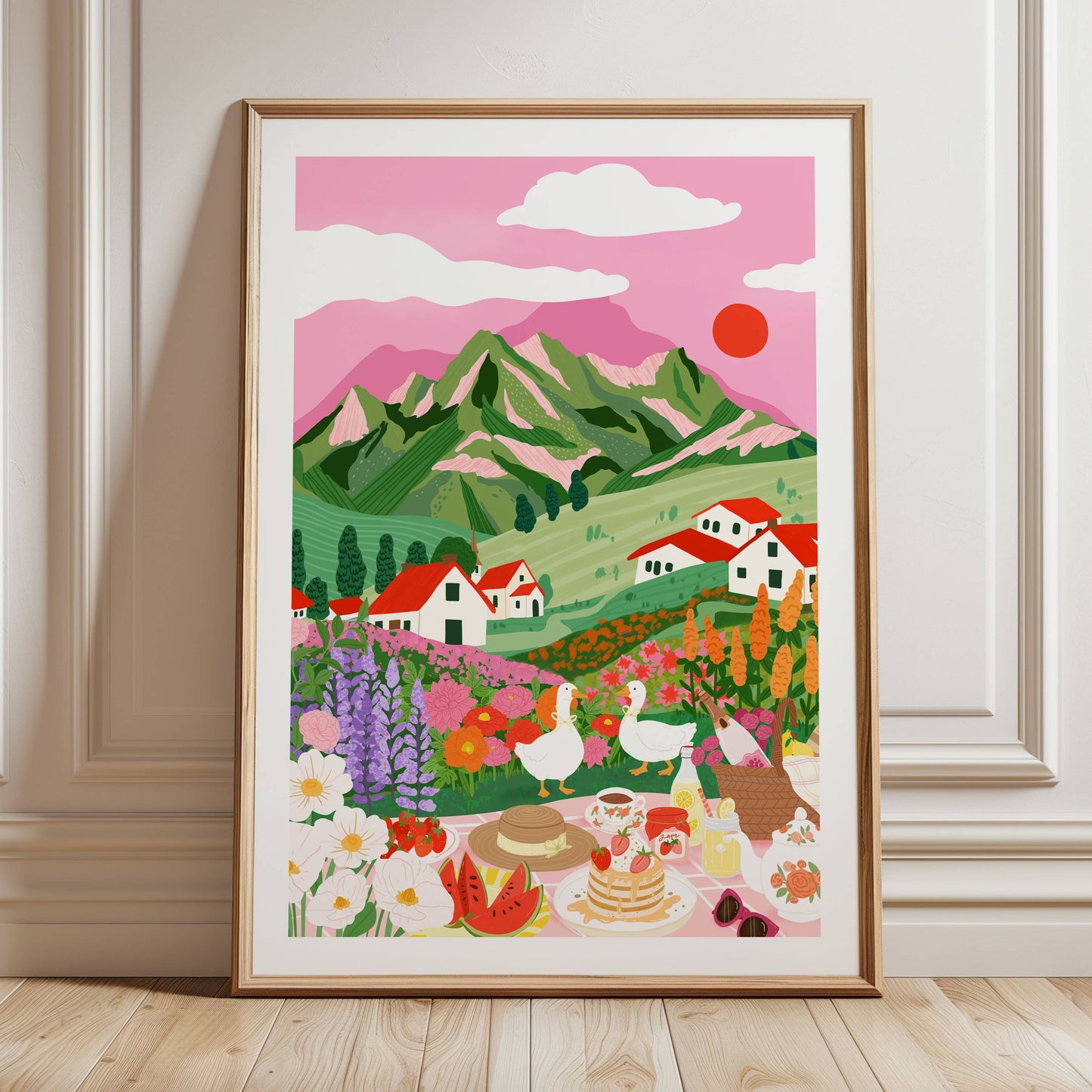 Affiche A4 - oies dans les montagnes