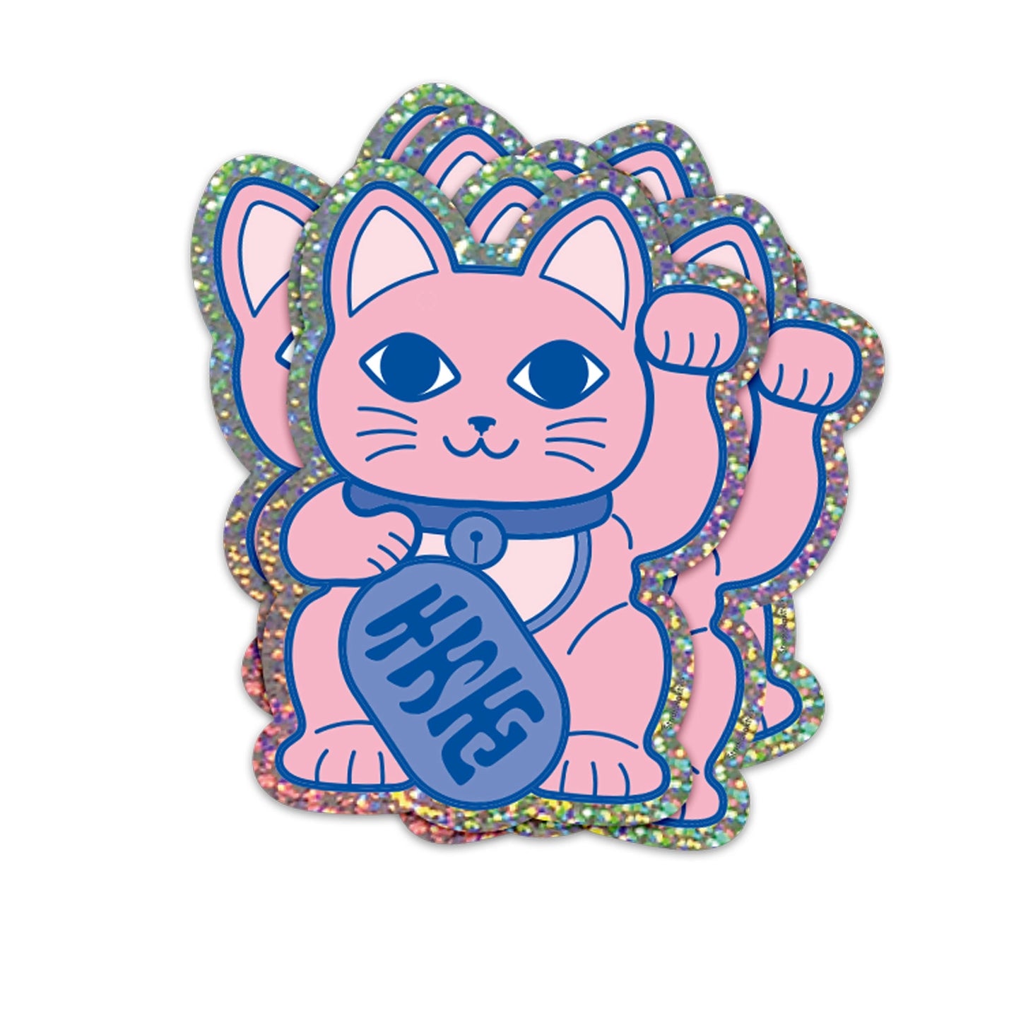 Sticker pailleté Lucky cat