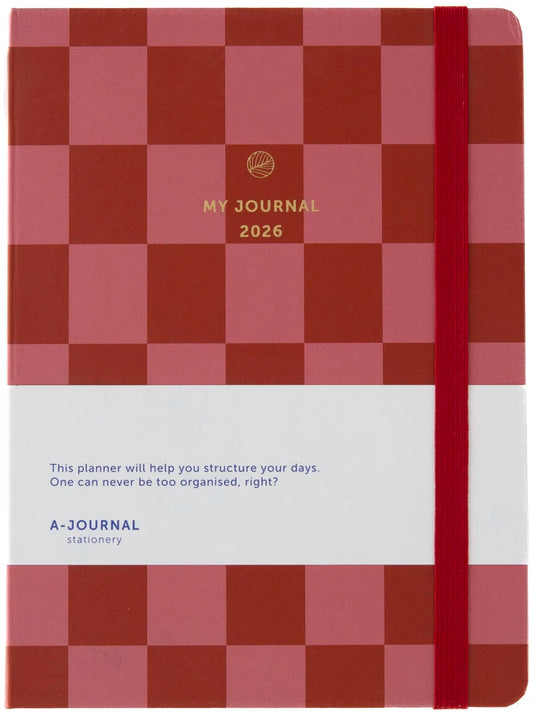 My journal, agenda 2026 - Checkered red pink — A-Journal , Lyon