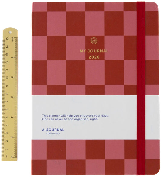 My journal, agenda 2026 - Checkered red pink — A-Journal , Lyon