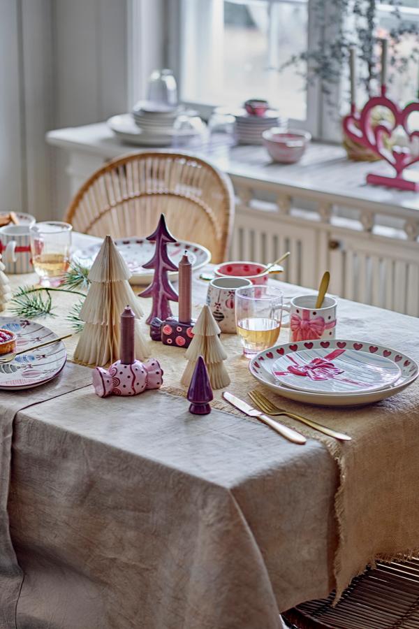Assiette Bowie noeud de Noël - bleu