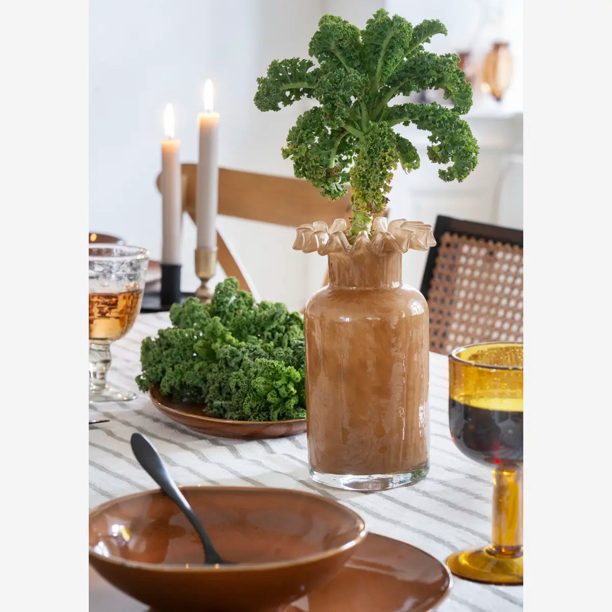 Vase collerette en verre - Caramel — Madam Stoltz , Lyon