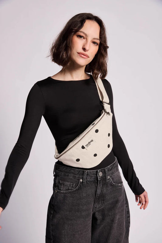 Sac banane Olivia - Pois écru