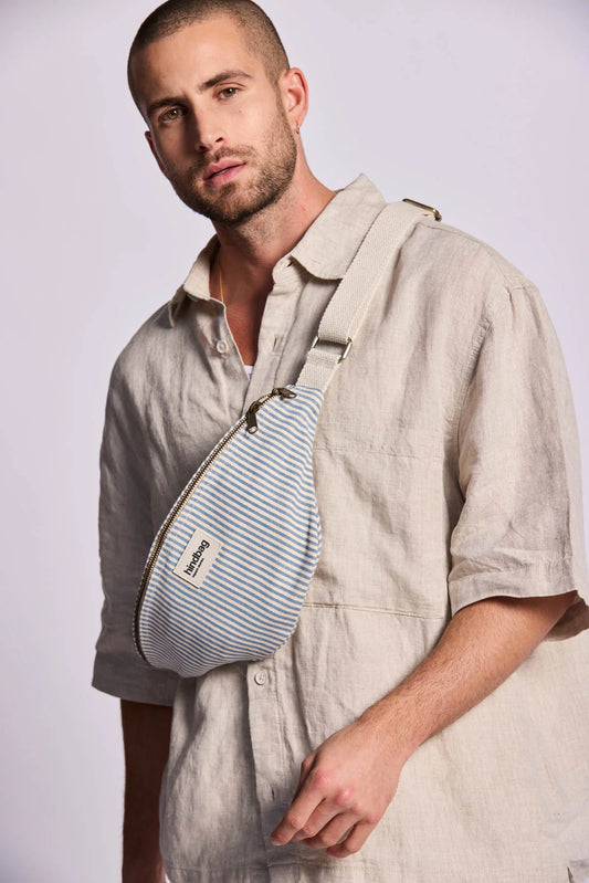 Sac banane Olivia - Rayures bleu