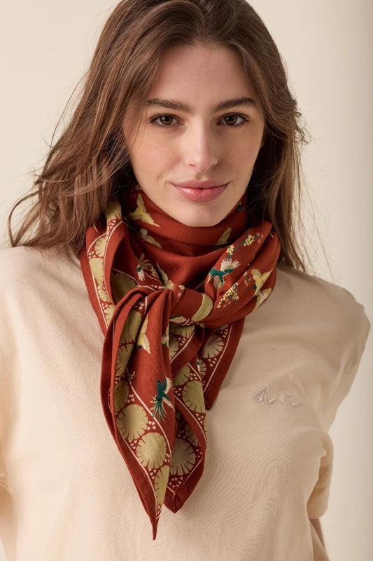 Big foulard Latika - Cerisier sierra