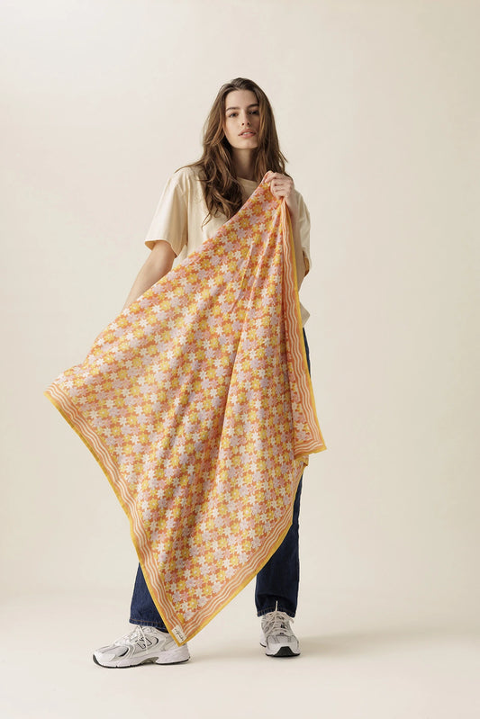 Big foulard Latika - Pâquerette orange
