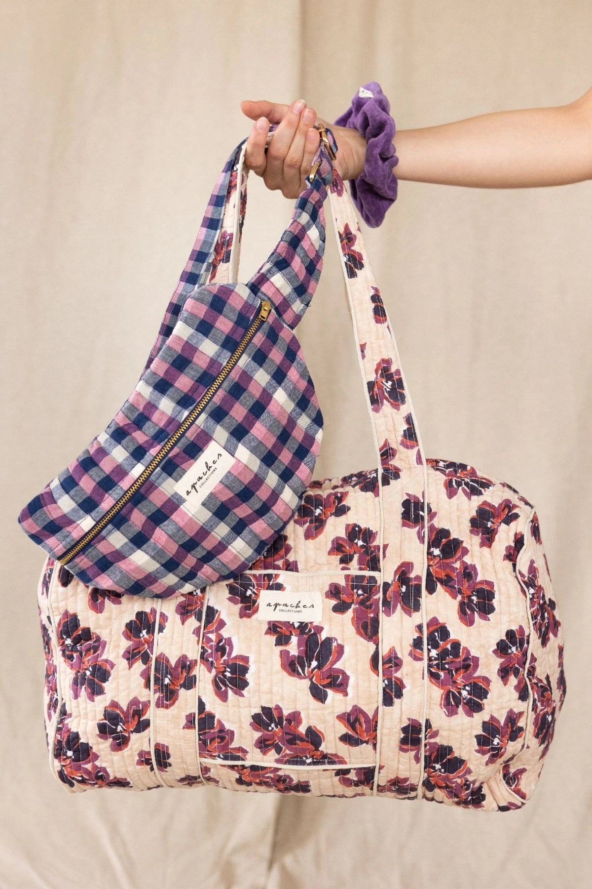 Grand sac banane Keli - Khadi rose — Apaches collections , Lyon