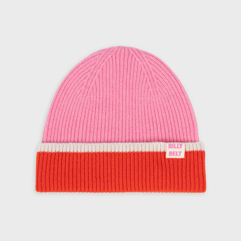 Bonnet en laine - Rose/rouge/beige