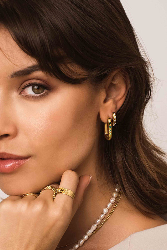 Boucles Inna - Doré bleu