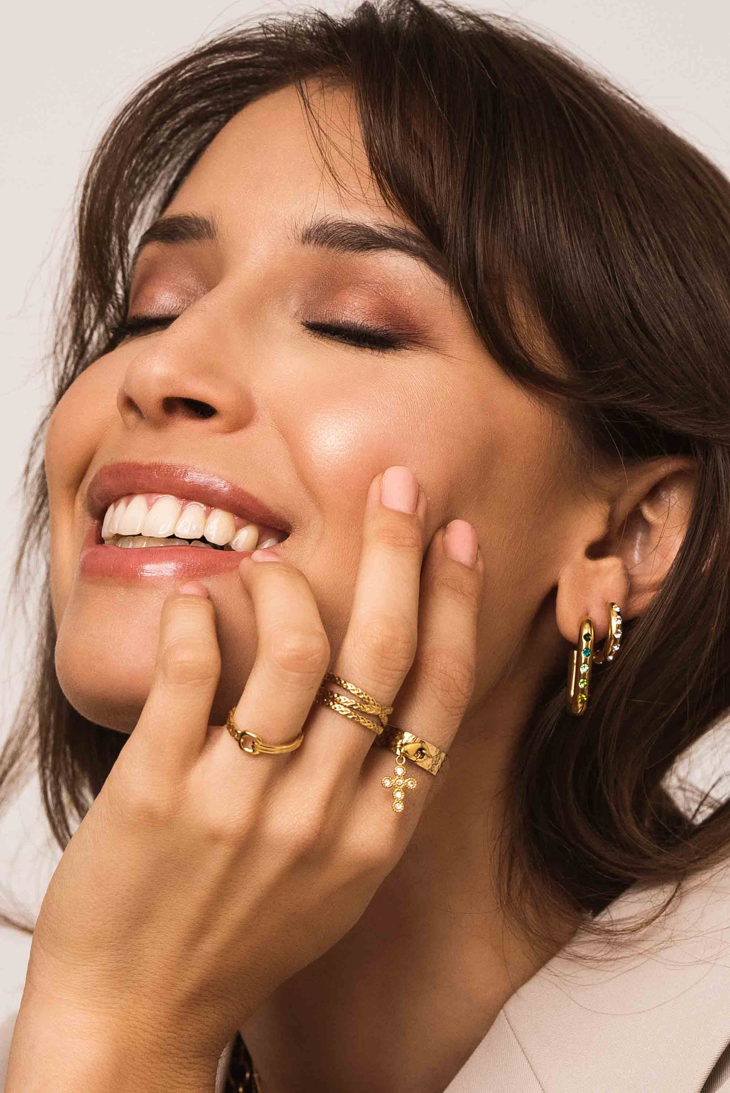 Boucles Inna - Doré bleu