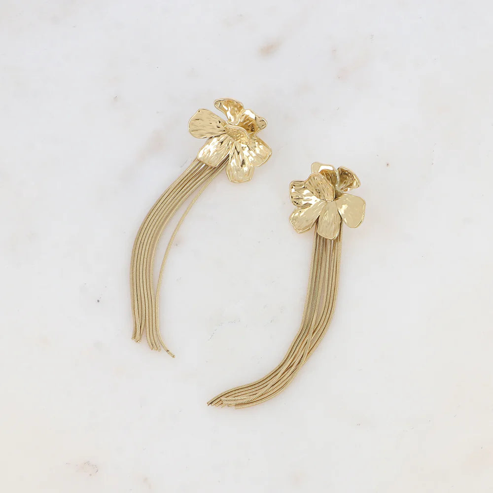 Boucles pendantes Mona - Doré
