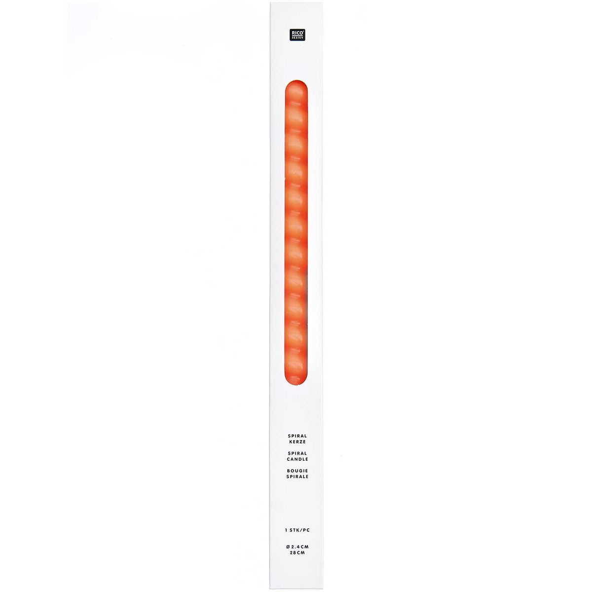 Bougie spirale 28 cm - Orange fluo