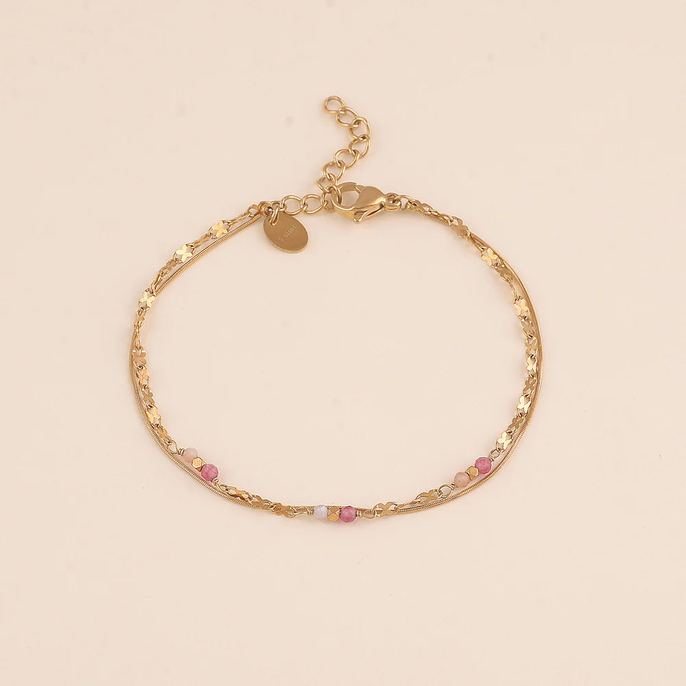 Bracelet Roni - Quartz fraise