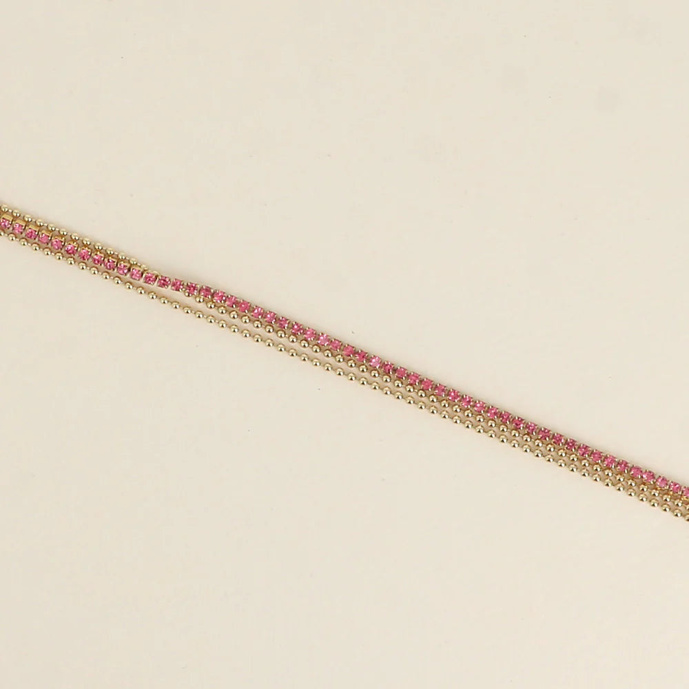 Bracelet Ollia - Doré/Fuschia