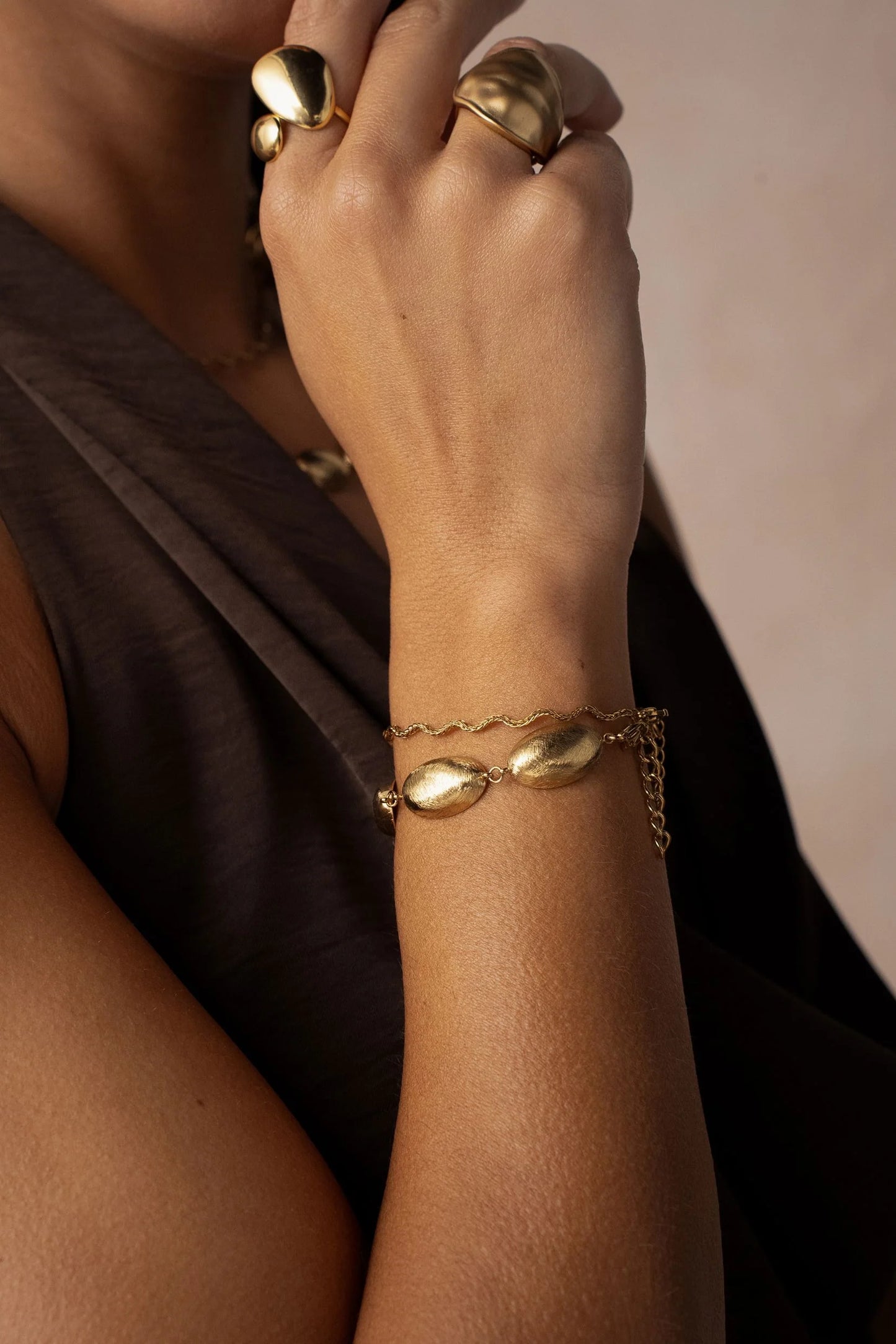 Bracelet Moka - Chaîne zigzag - Doré