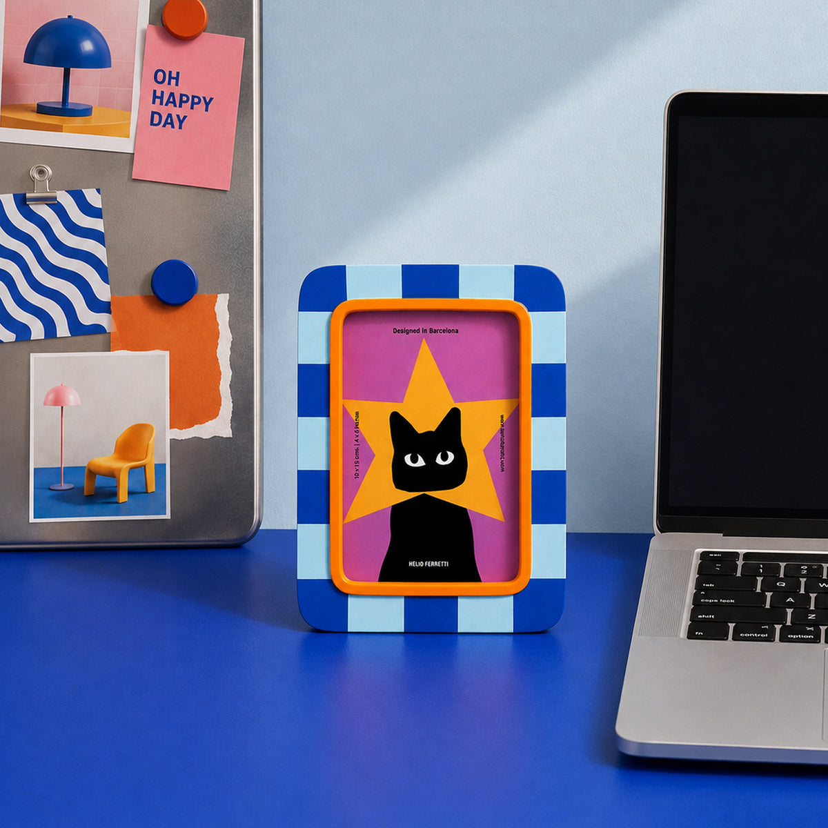 Cadre photo Chat superstar - Bleu