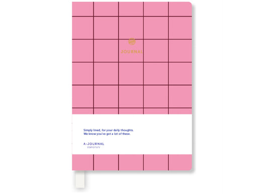Carnet de notes A7 - Quadrillé rose — A-Journal , Lyon
