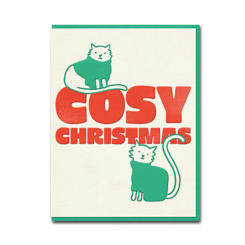 Carte de Noël - Cosy christmas cats - 1973