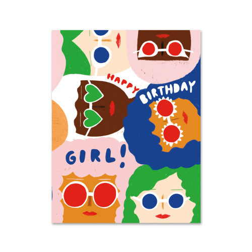 Carte simple - Happy birthday girl - Carolyn Suzuki