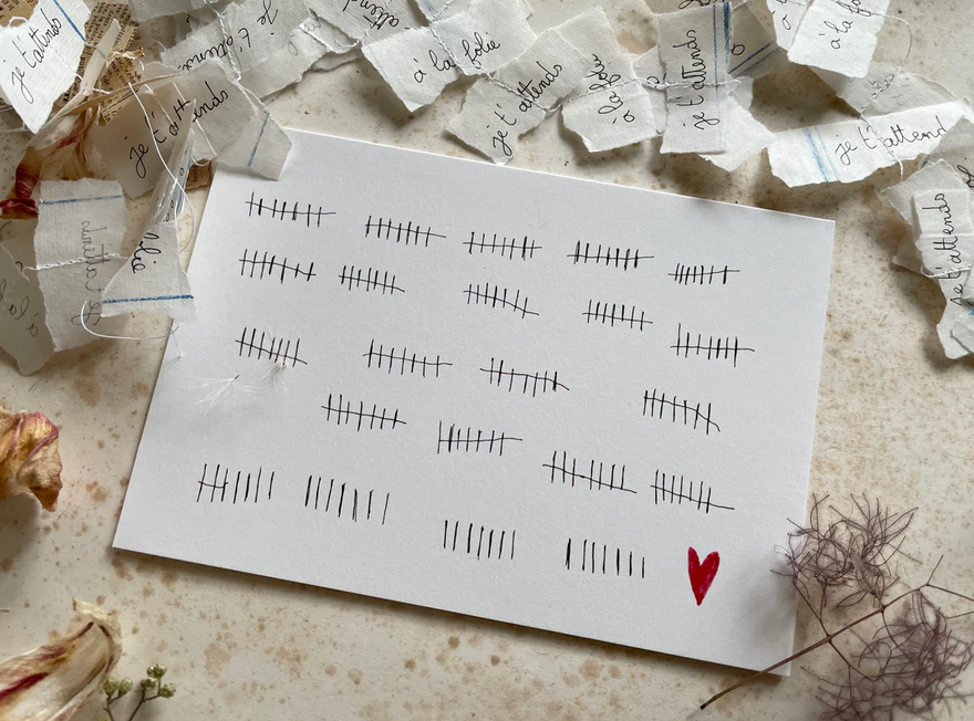 Carte et enveloppe Tu me manques