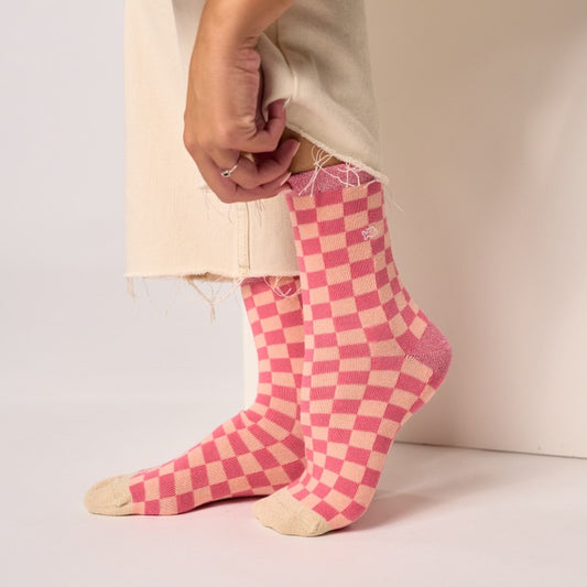 Chaussettes à carreaux - Rose et pêche - Taille 37/40 — Billybelt , Lyon