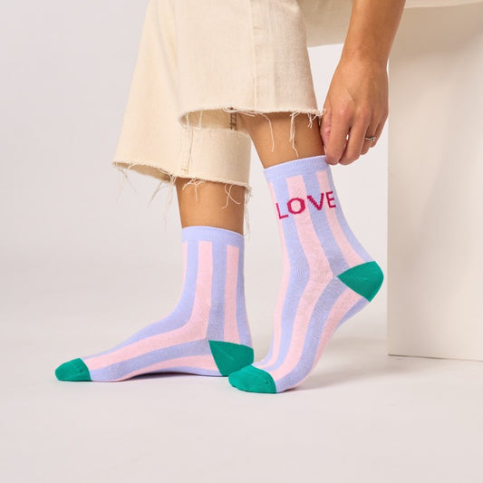 Chaussettes rayées - Love - Taille 37/40