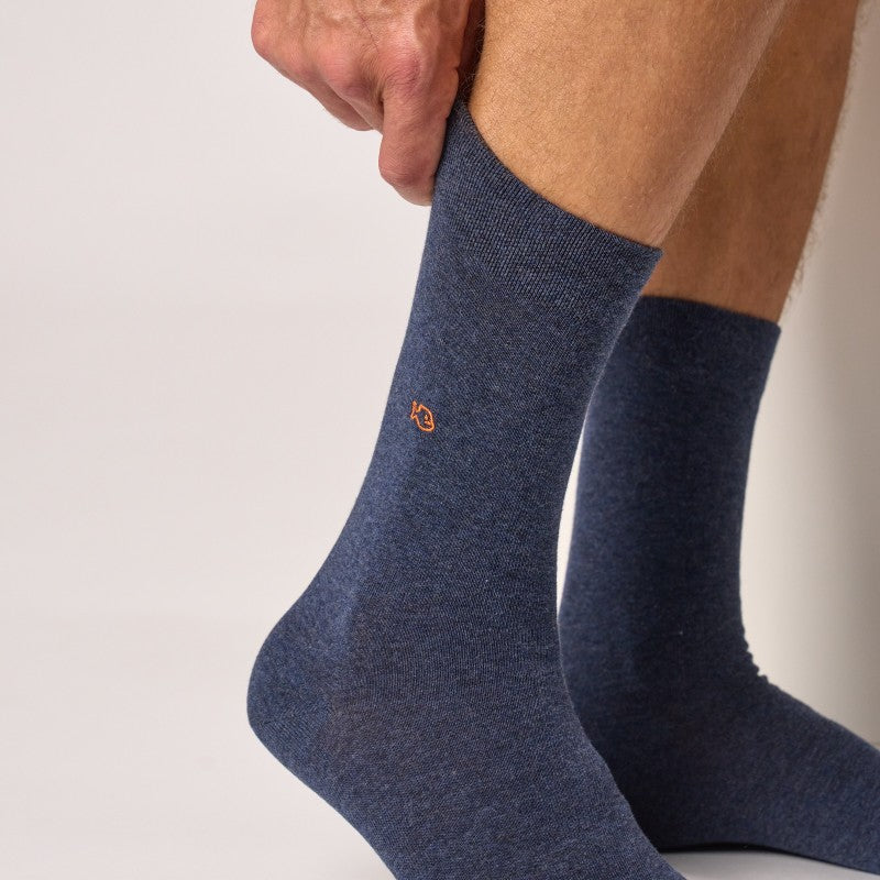 Chaussettes Unies - Bleu chiné foncé - Taille 41/46