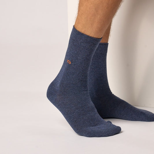 Chaussettes Unies - Bleu chiné foncé - Taille 41/46