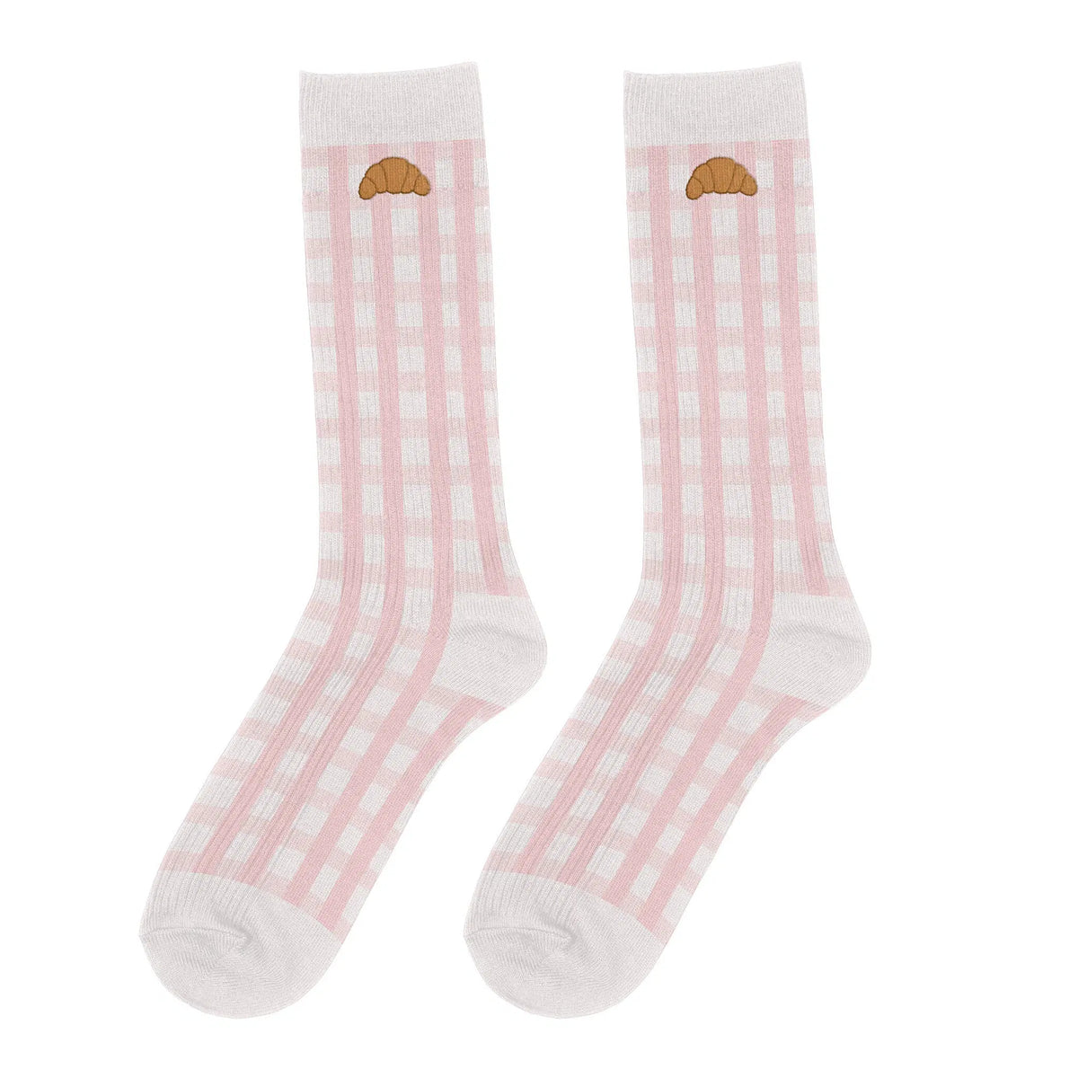 Chaussettes Croissant rose - Taille 36/40