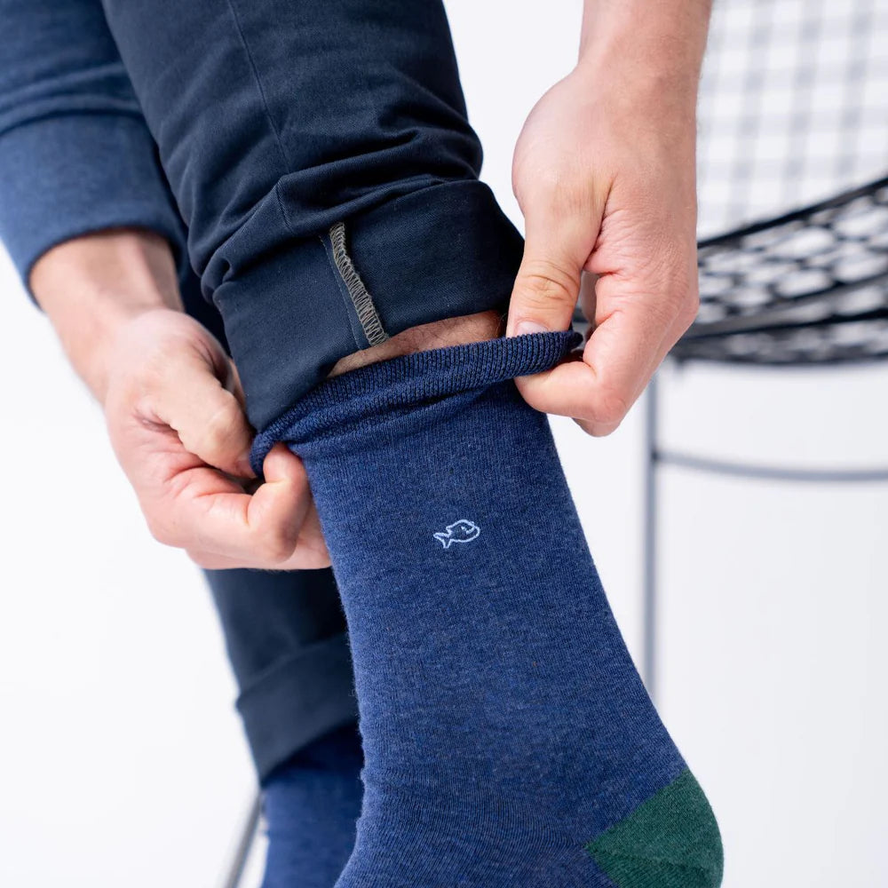 Chaussettes Unies - Marine chiné - Taille 41/46