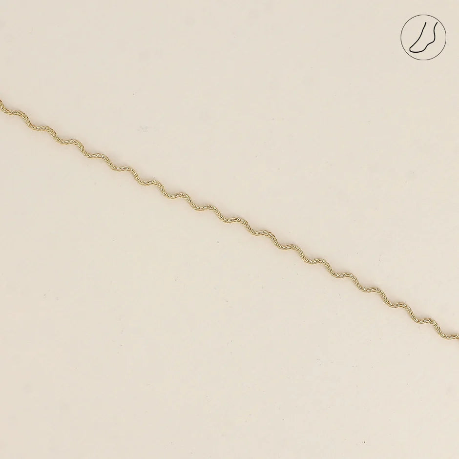 Chevillère - chaîne zigzag - Doré