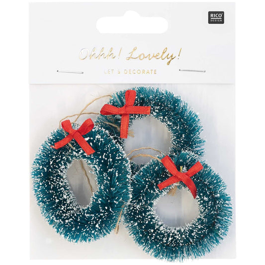 Lot de 3 couronnes de noël à suspendre