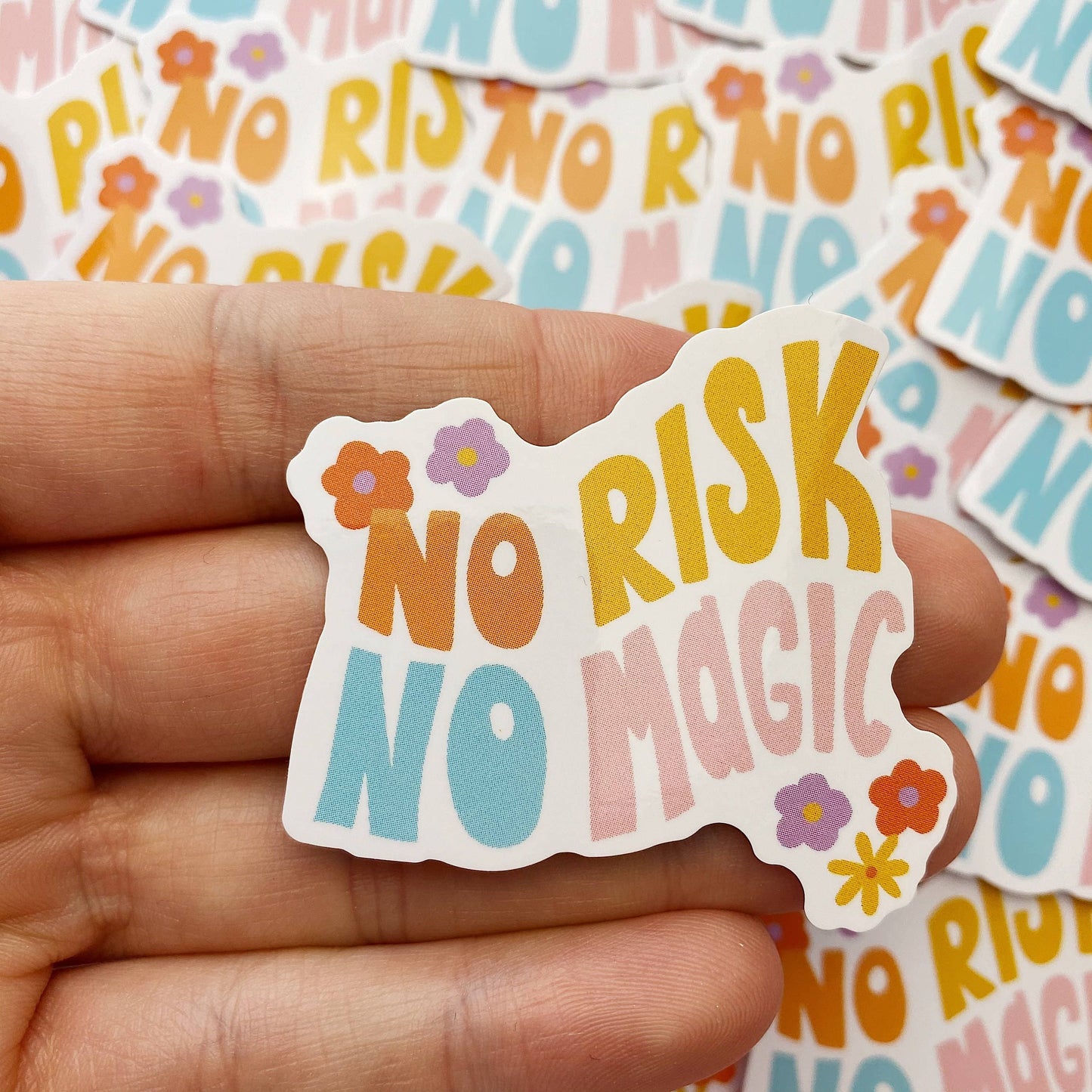 Sticker en vinyle - No risk no magic