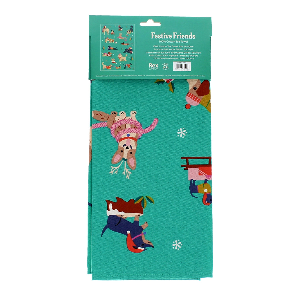 Torchon Chien multi festifs