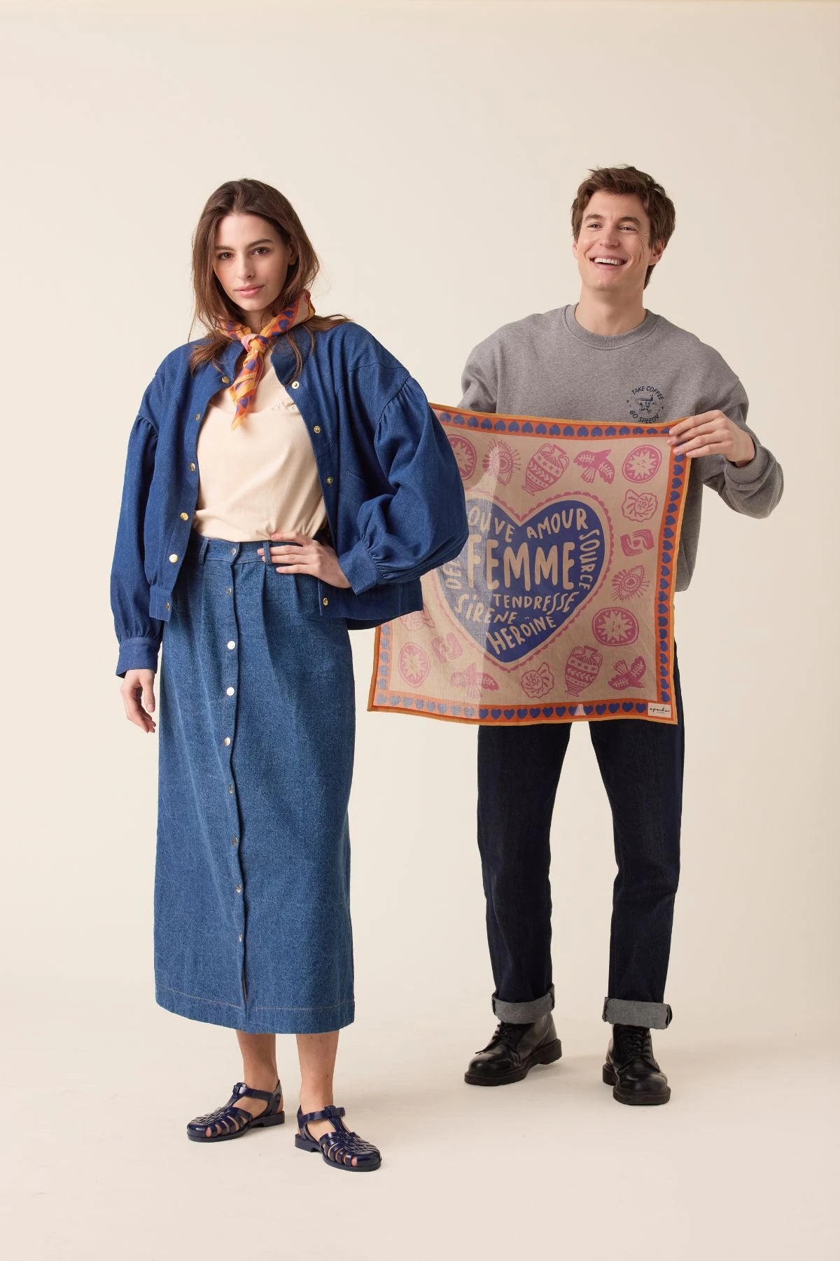 Foulard Mamavida - Mummy bleu royal