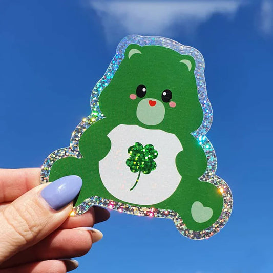 Sticker pailleté Care bear good luck
