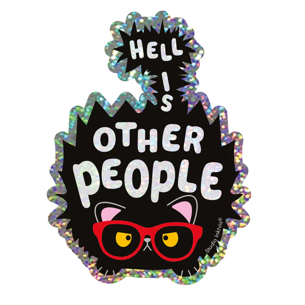 Sticker pailleté Hell is other people